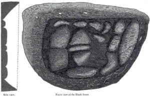 FDN Life Magazine - The fragmented Black Stone as it appeared in the 1850s, front and side illustrations By William Muir (died 1905)