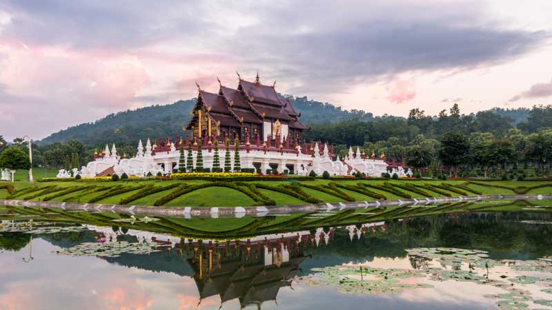 The Royal Pavilion in Chiang Mai, Thailand. One of the many attractions digital nomad families can explore together as Chiang Mai is an ideal affordable winter destinations for digital nomad families travelling together.