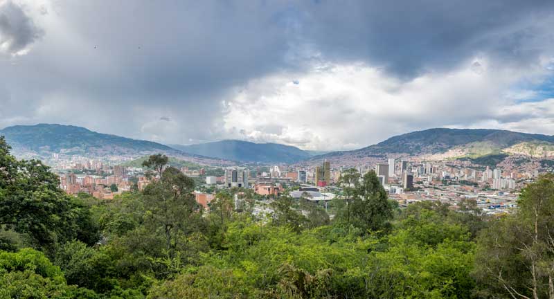 Panoramic view of Medellin Colombia.